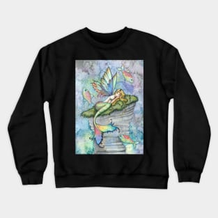 Leaping Carp Mermaid Fantasy Art Art by Molly Harrison Crewneck Sweatshirt